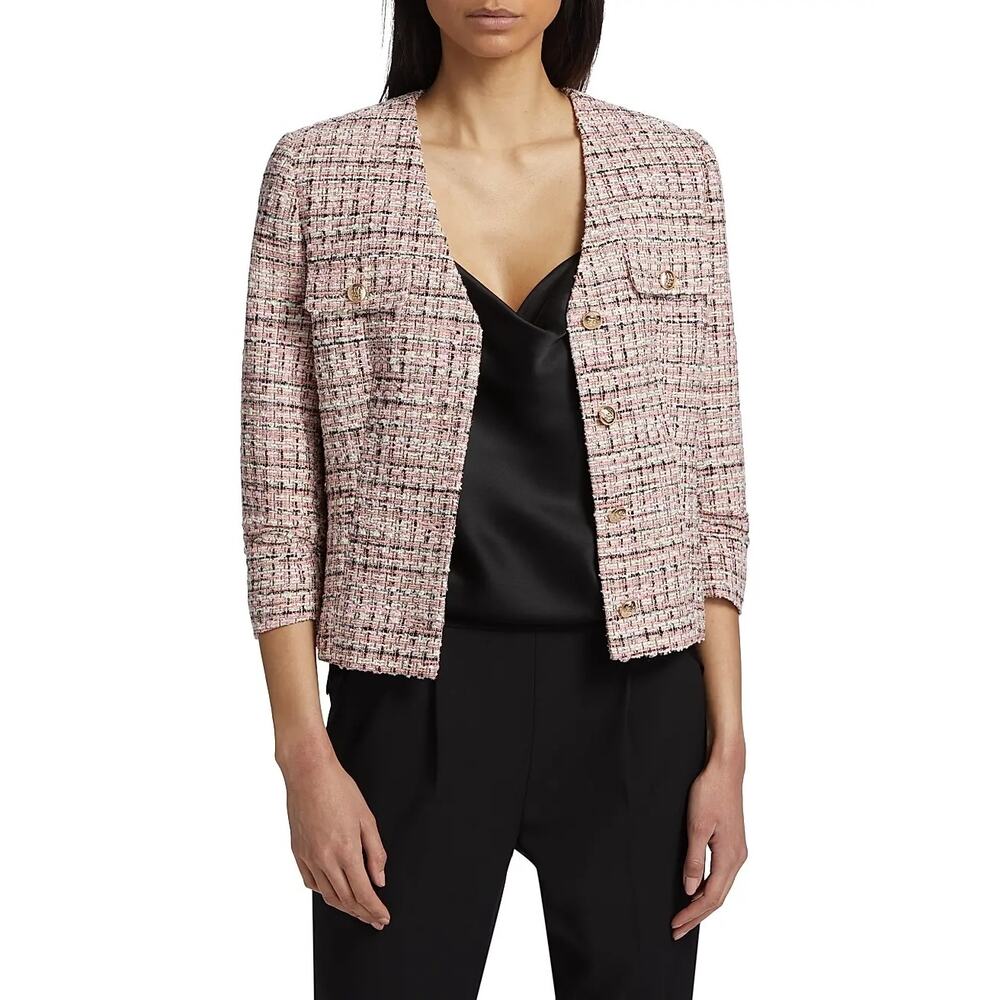 Elie Tahari Women's The Maddie Tweed Blazer Size 14